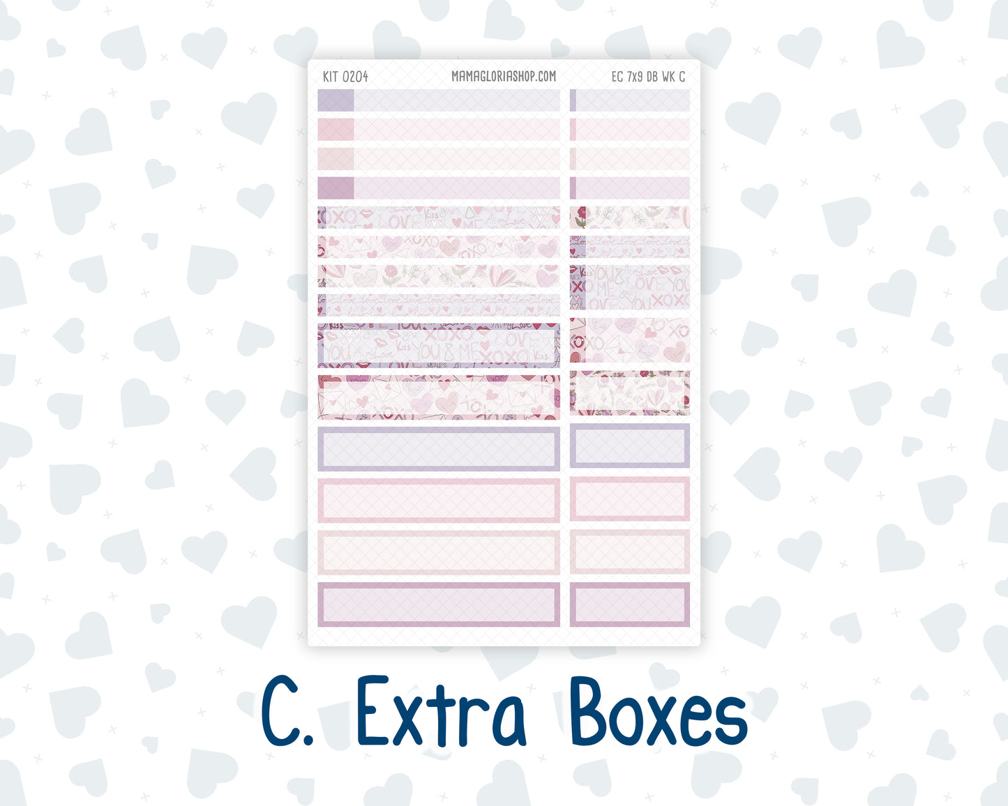 Kit 0204- Weekly Dashboard Planner - Erin Condren - February -Valentines Garden