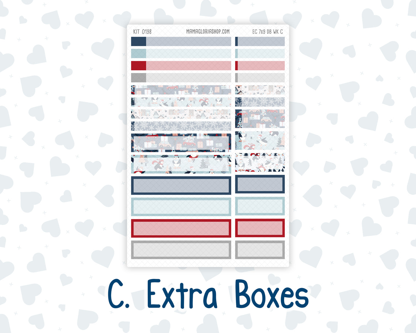 Kit 0198- Weekly Dashboard Planner - Erin Condren - December -Holiday Village