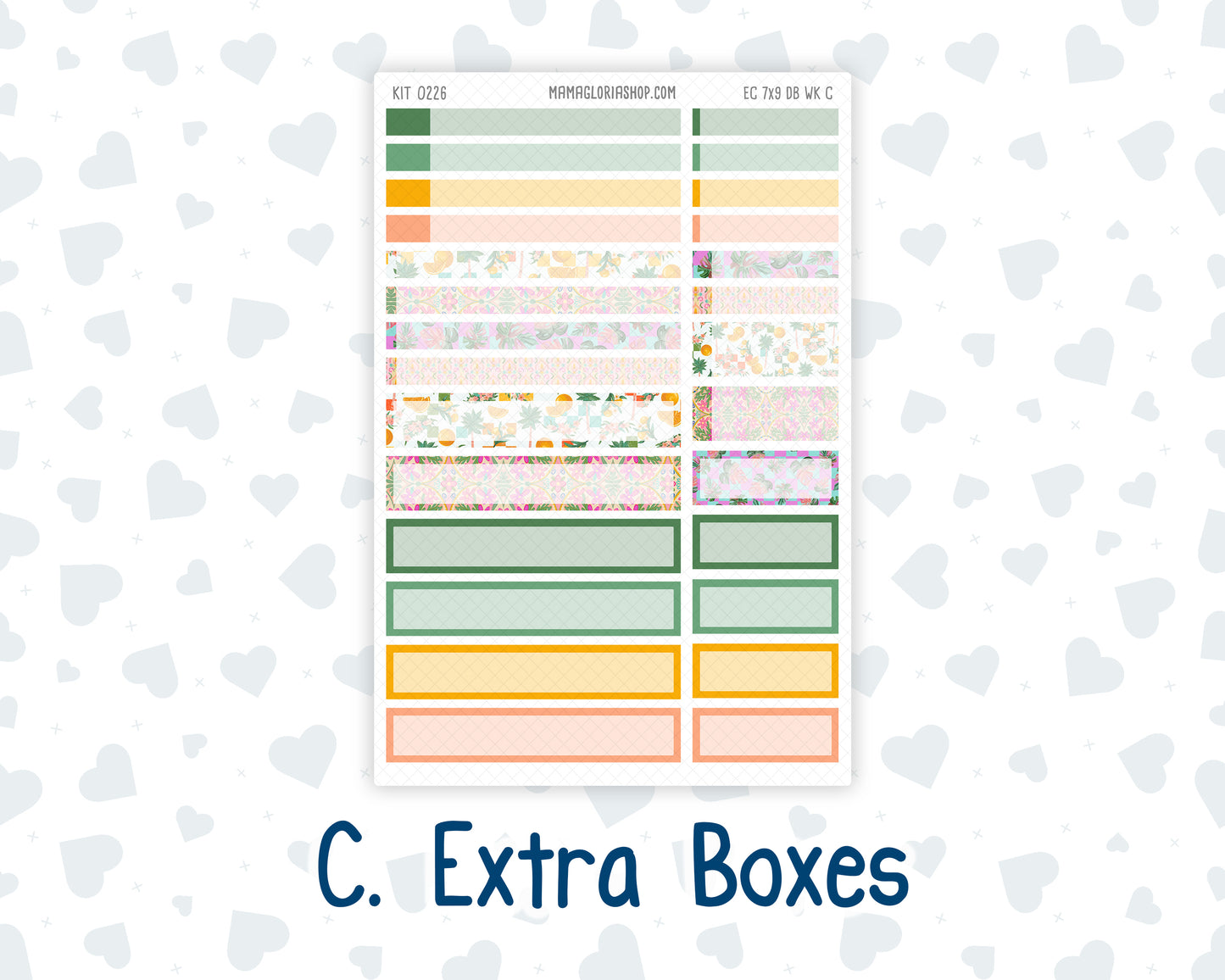 Kit 0226- Weekly Dashboard Planner - Erin Condren - July - Tropical Whimsy