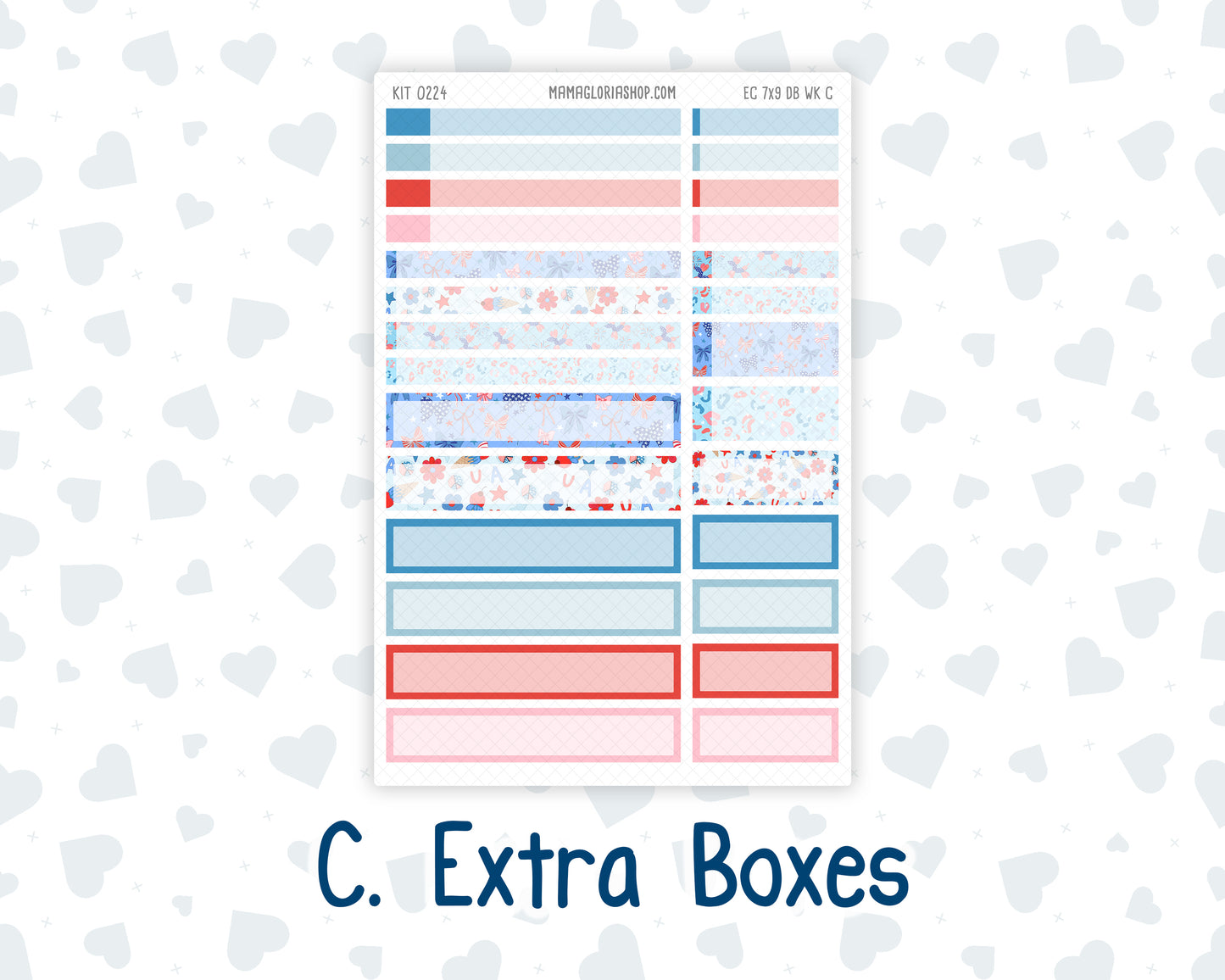 Kit 0224- Weekly Dashboard Planner - Erin Condren - July - Patriotic Parade