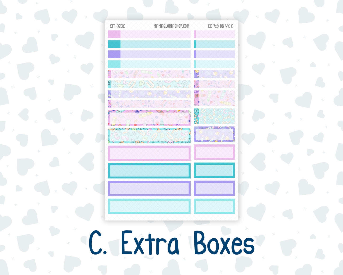 Kit 0230- Weekly Dashboard Planner - Erin Condren - August - School Daze