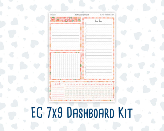 Kit 0278 - 7x9 - EC Notes Pages - Dashboard Kit | Productivity Page - August - Oops, All Peaches