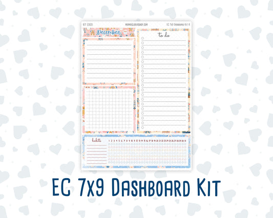 Kit 0305 - 7x9 - EC Notes Pages - Dashboard Kit | Productivity Page - December - Sugarplum Parade