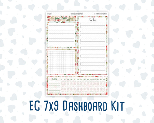 Kit 0308 - 7x9 - EC Notes Pages - Dashboard Kit | Productivity Page - December - Knit & Holly
