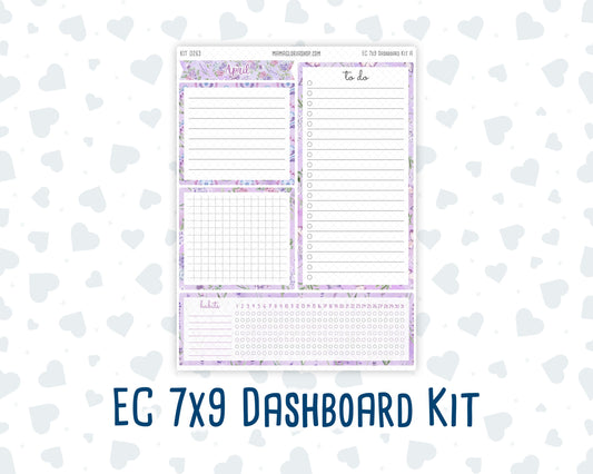 Kit 0263 - 7x9 - EC Notes Pages - Dashboard Kit | Productivity Page - April - Lavender Drift