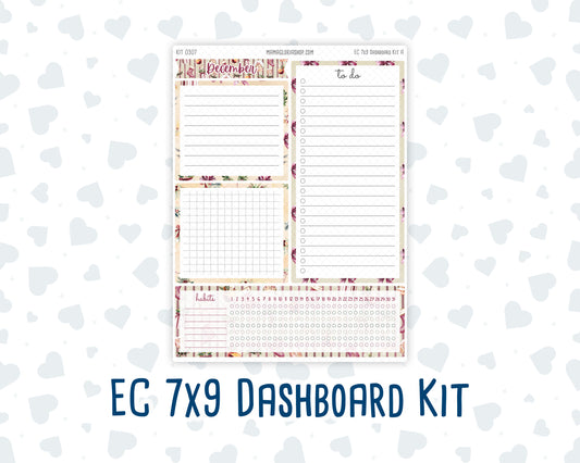 Kit 0307 - 7x9 - EC Notes Pages - Dashboard Kit | Productivity Page - December - Velvet Hearth