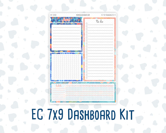Kit 0268 - 7x9 - EC Notes Pages - Dashboard Kit | Productivity Page - June - Sea Sweeties