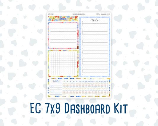 Kit 0269 - 7x9 - EC Notes Pages - Dashboard Kit | Productivity Page - June - Dolce Mare