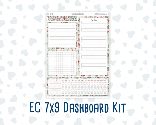 Kit 0245- 7x9 - EC Notes Pages - December - Vintage Christmas - Dashboard Kit | Productivity Page