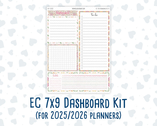 Kit 0232- 7x9 - EC Notes Pages - September- Heirloom Garden - Dashboard Kit | Productivity Page