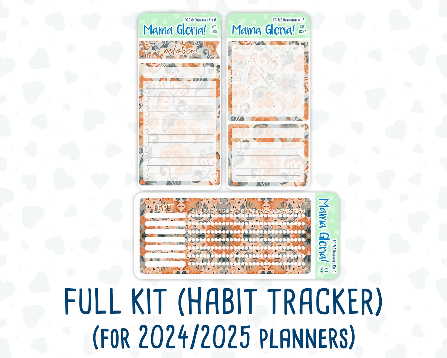 Kit 0237- 7x9 - EC Notes Pages - October - Forest Falk - Dashboard Kit | Productivity Page