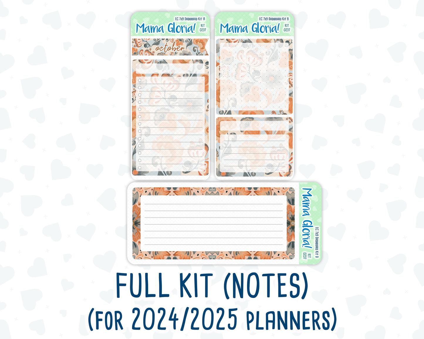 Kit 0237- 7x9 - EC Notes Pages - October - Forest Falk - Dashboard Kit | Productivity Page