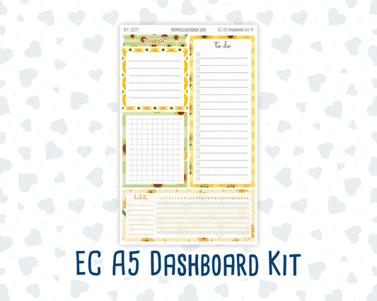 Kit 0277 - A5 - EC Notes Pages - Dashboard Kit | Productivity Page - August - Sunflower Drama Club