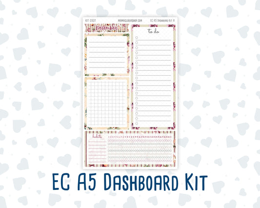 Kit 0307 - A5 - EC Notes Pages - Dashboard Kit | Productivity Page - December - Velvet Hearth