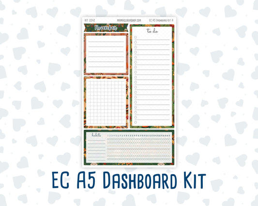 Kit 0242- A5 - EC Notes Pages - November -Cottage Autumn - Dashboard Kit | Productivity Page