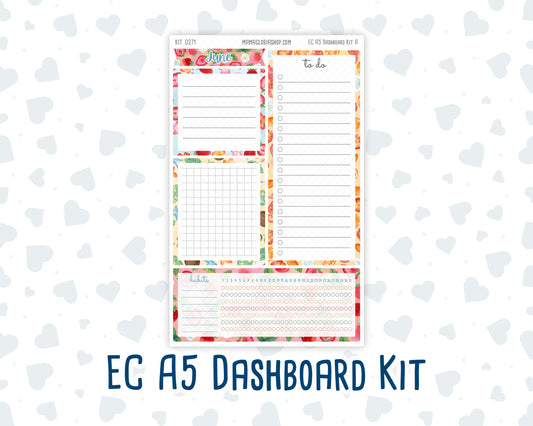 Kit 0271 - A5 - EC Notes Pages - Dashboard Kit | Productivity Page - June - Strawberry Shore
