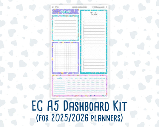 Kit 0230- A5 - EC Notes Pages - August - School Daze - Dashboard Kit | Productivity Page