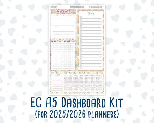 Kit 0232 - A5 - EC Notes Pages - September - Heirloom Garden - Dashboard Kit | Productivity Page