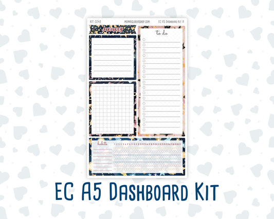 Kit 0248- A5 - EC Notes Pages - January - Midnight Countdown - Dashboard Kit | Productivity Page
