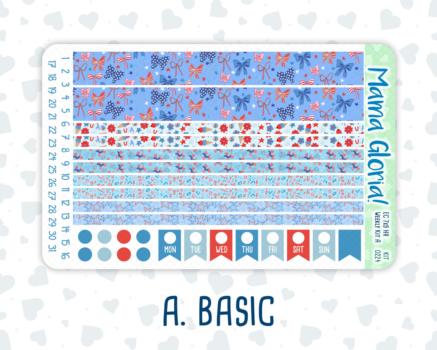 Kit 0224 - 7x9 - Horizontal - Weekly Kit - July - Patriotic Parade