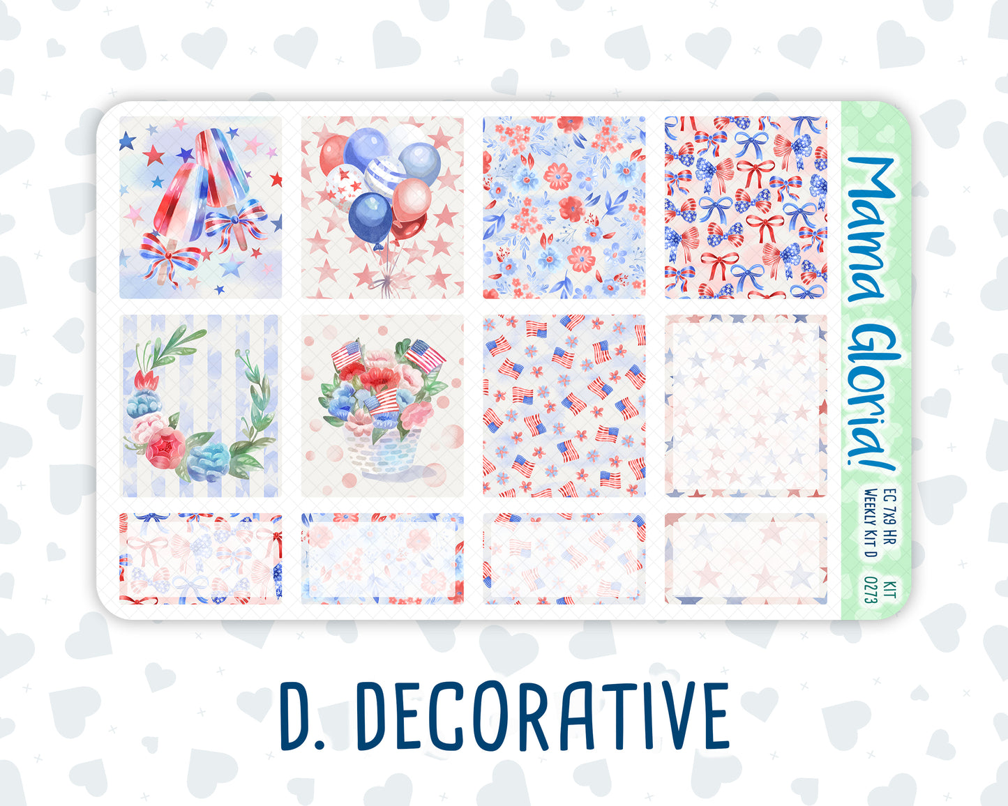 Kit 0273 - 7x9 - Horizontal - Weekly Kit - July - Americana In Bloom