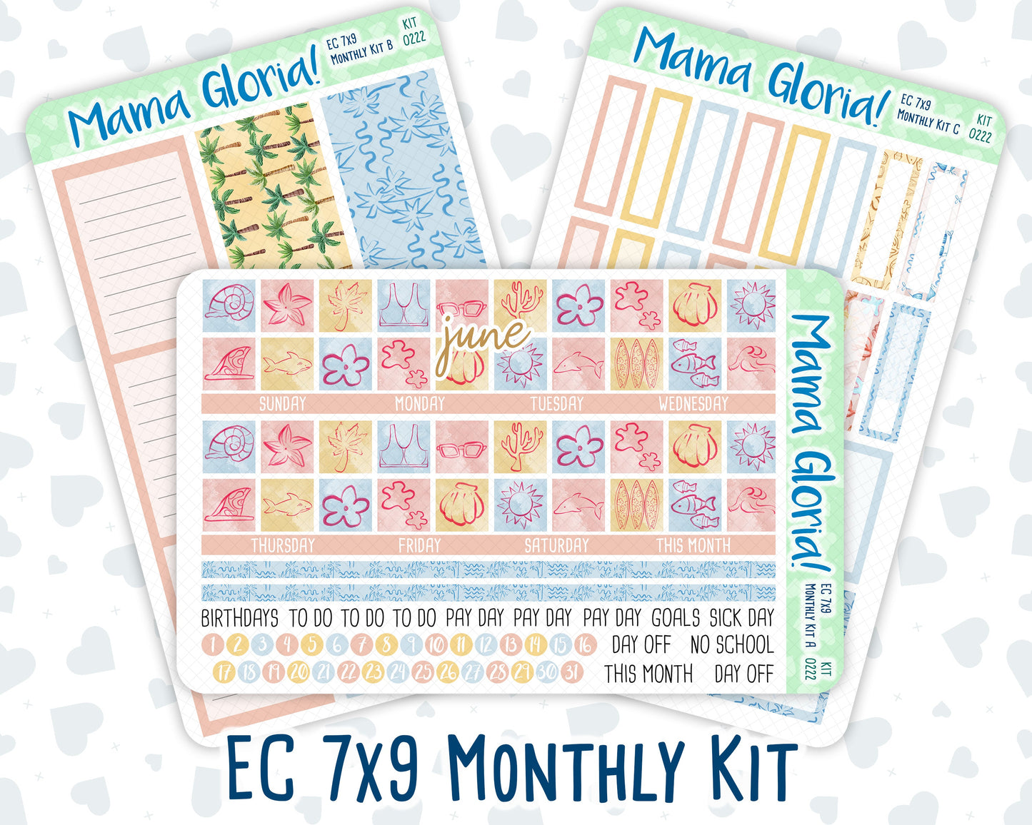 Kit 0222 - 7x9 - EC Monthly Kit - June - Beach Day