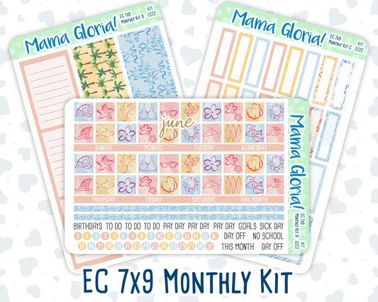 Kit 0222 - 7x9 - EC Monthly Kit - June - Beach Day