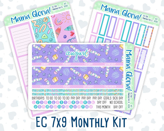 Kit 0230 - 7x9 - EC Monthly Kit - August - School Daze
