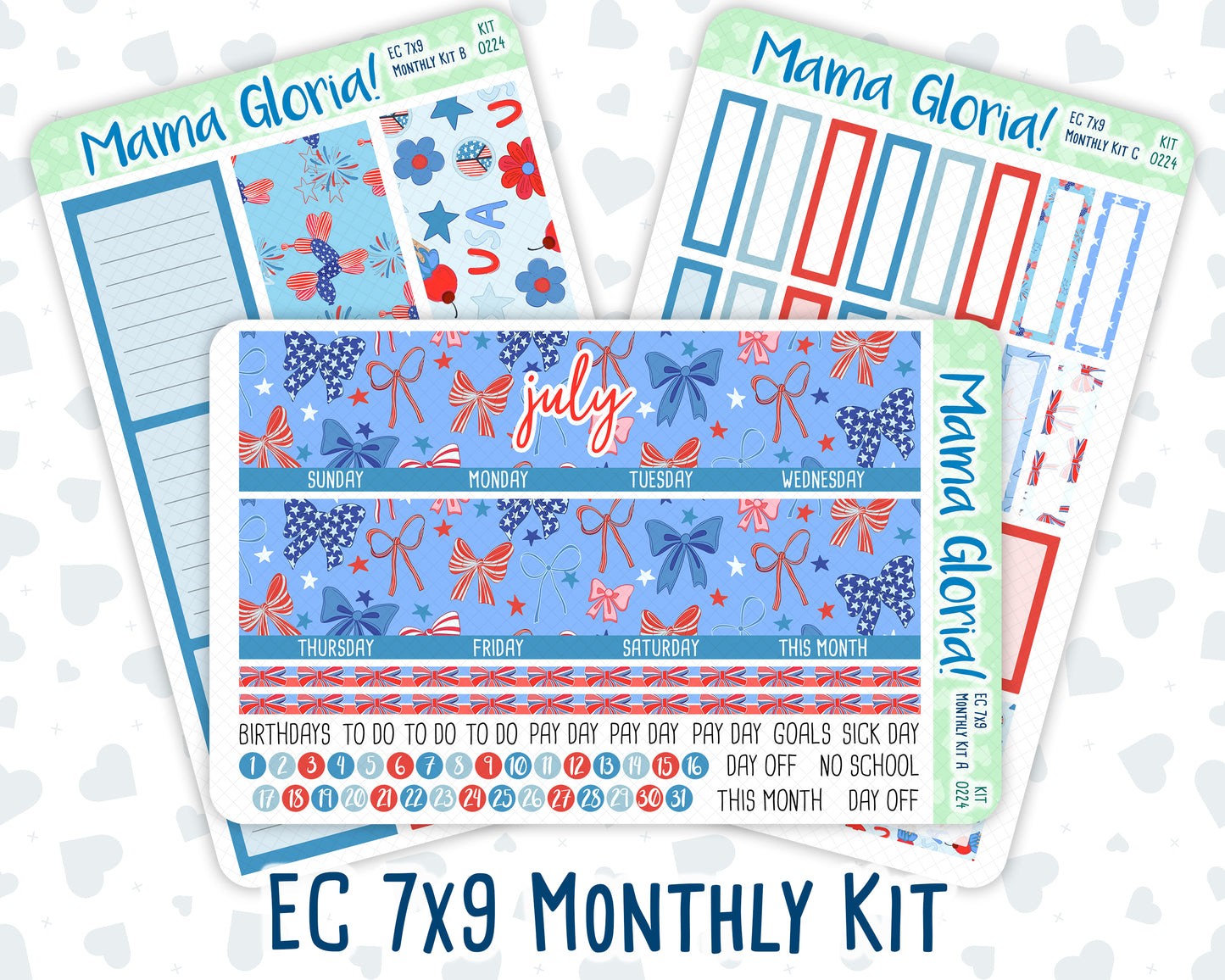 Kit 0224 - 7x9 - EC Monthly Kit - July - Patriotic Parade