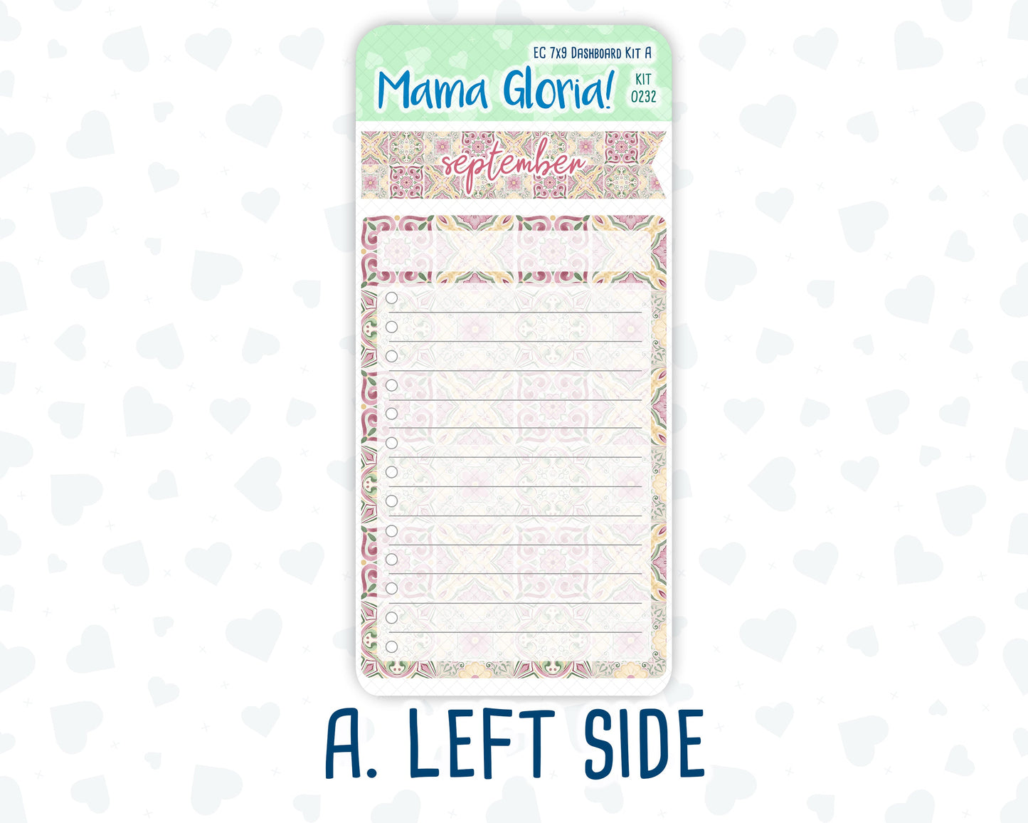 Kit 0232 - 7x9 - EC Notes Pages - September - Heirloom Garden - Dashboard Kit | Productivity Page | 2024/2025