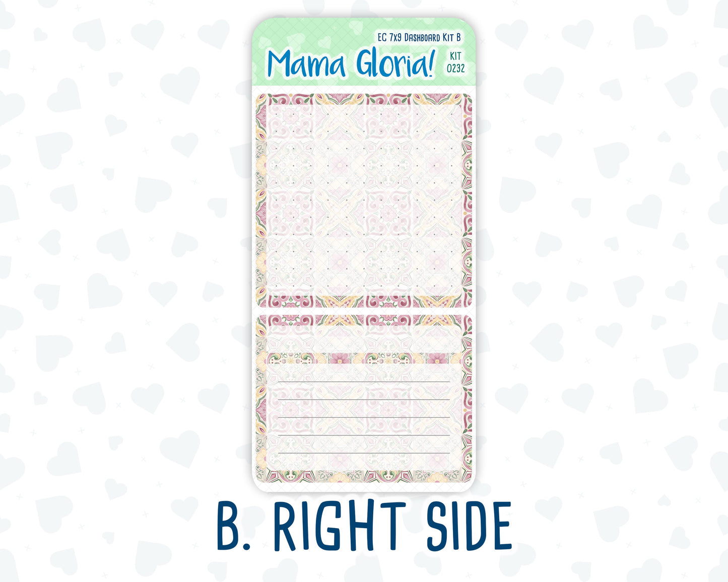 Kit 0232 - 7x9 - EC Notes Pages - September - Heirloom Garden - Dashboard Kit | Productivity Page | 2024/2025