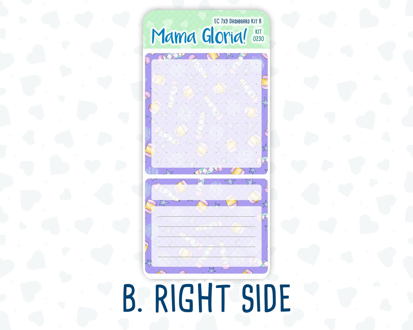 Kit 0230 - 7x9 - EC Notes Pages - August - School Daze - Dashboard Kit | Productivity Page