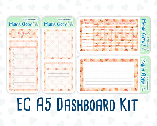Kit 0228 - A5 - EC Notes Pages - August - Just Peachy - Dashboard Kit | Productivity Page