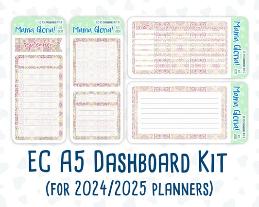 Kit 0232 - A5 - EC Notes Pages - September - Heirloom Garden - Dashboard Kit | Productivity Page | 2024/2025