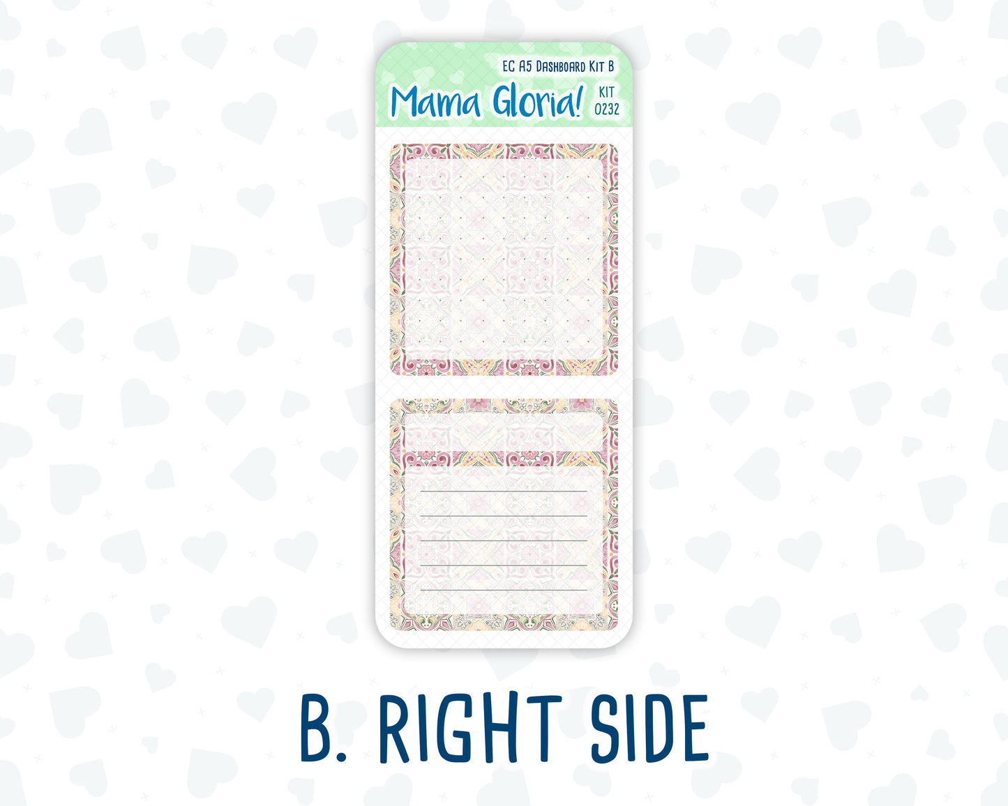Kit 0232 - A5 - EC Notes Pages - September - Heirloom Garden - Dashboard Kit | Productivity Page | 2024/2025