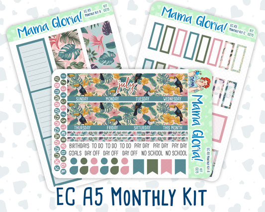 Kit 0275 - A5 - EC Monthly Kit - July - Tropical Safari Blush