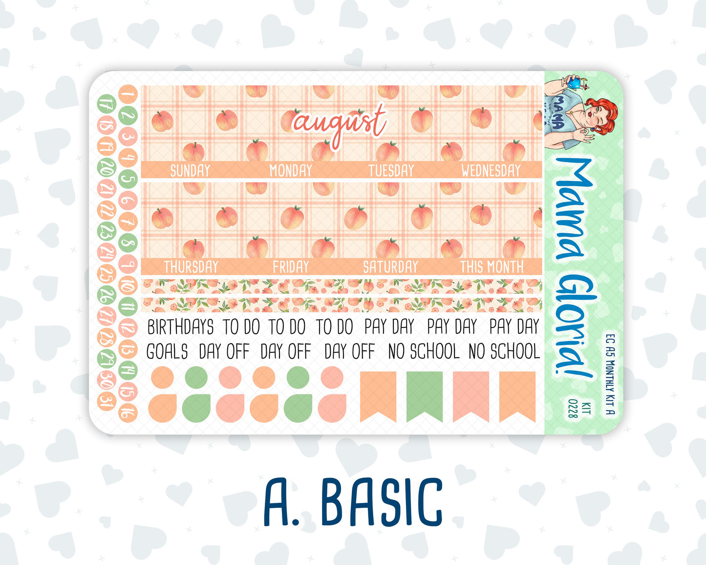 Kit 0228 - A5 - EC Monthly Kit - August - Just Peachy