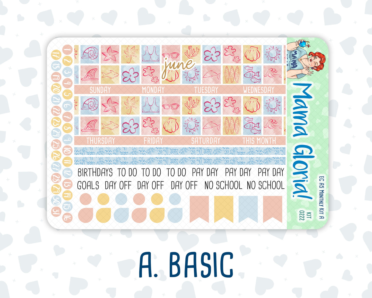 Kit 0222 - A5 - EC Monthly Kit - June - Beach Day