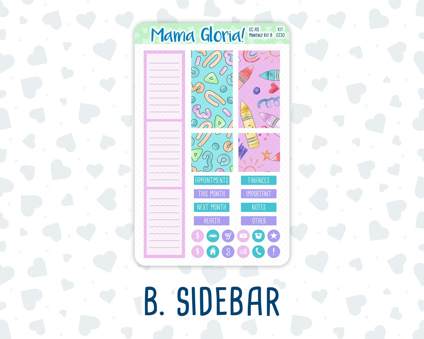 Kit 0230 - A5 - EC Monthly Kit - August - School Daze