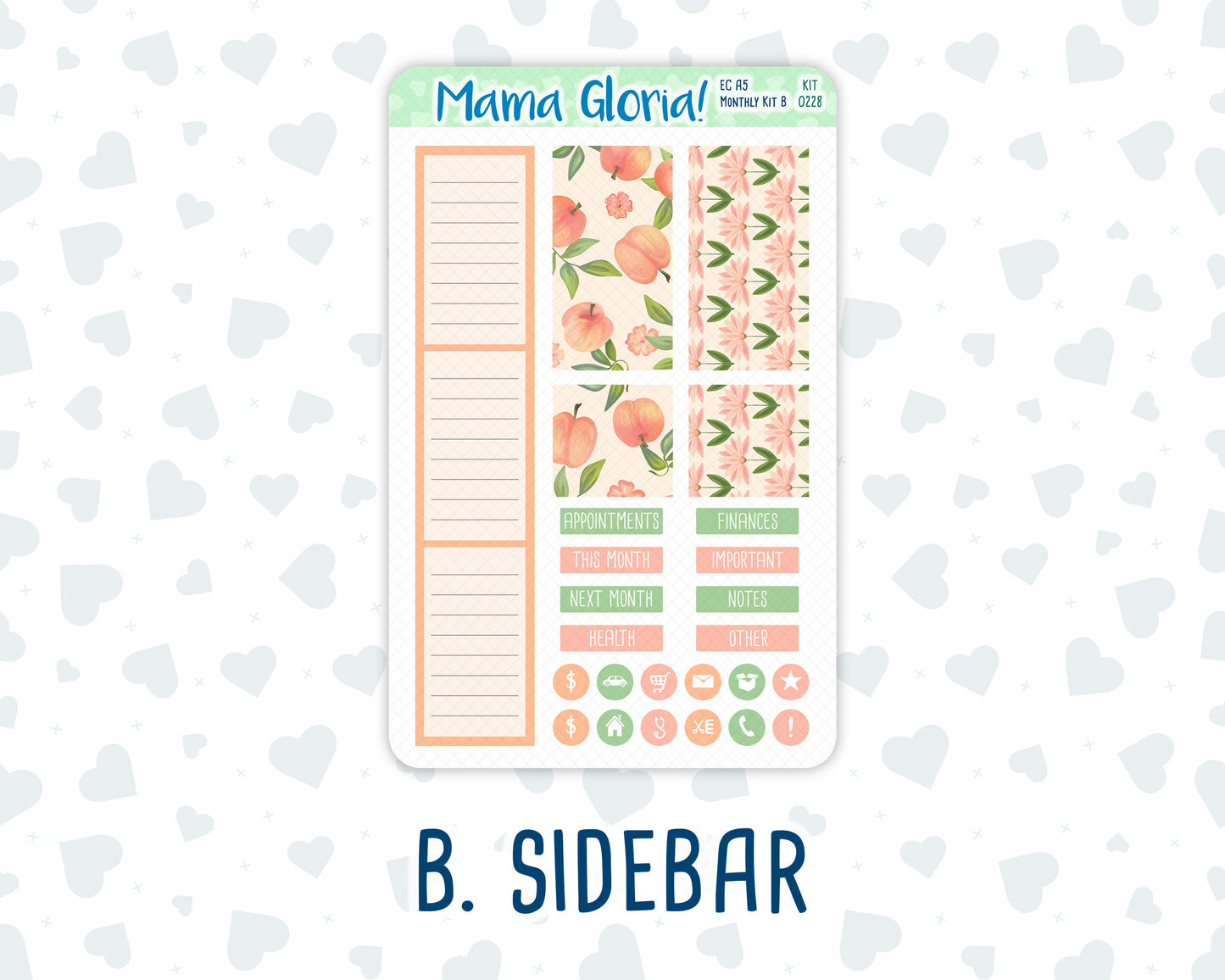Kit 0228 - A5 - EC Monthly Kit - August - Just Peachy