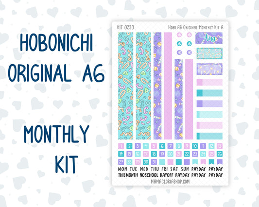 Kit 0230 - A6 Hobonichi Original - Monthly Kit - August - School Daze