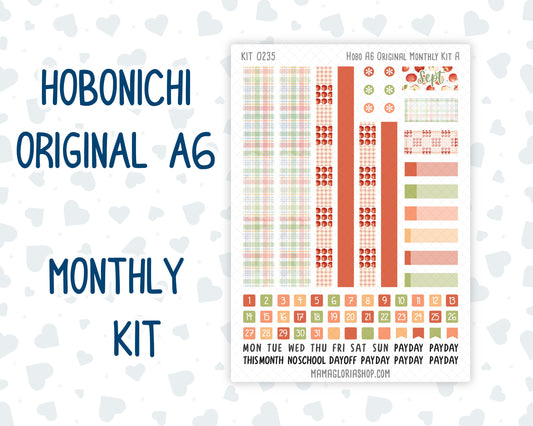 Kit 0235 - A6 Hobonichi Original - Monthly Kit - September - Apple Orchard