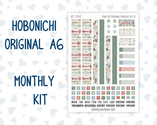 Kit 0245 - A6 Hobonichi Original - Monthly Kit - December - Vintage Christmas