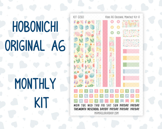 Kit 0260 - A6 Hobonichi Original - Monthly Kit - April - Pastel Egg Hunt