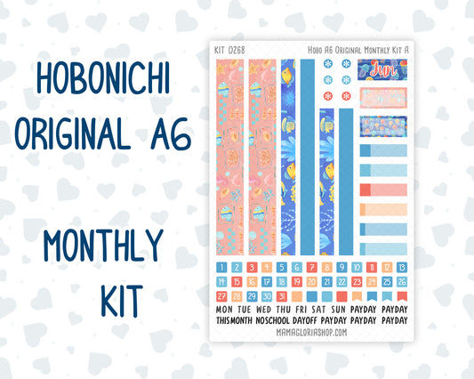 Kit 0268 - A6 Hobonichi Original - Monthly Kit - June - Sea Sweeties