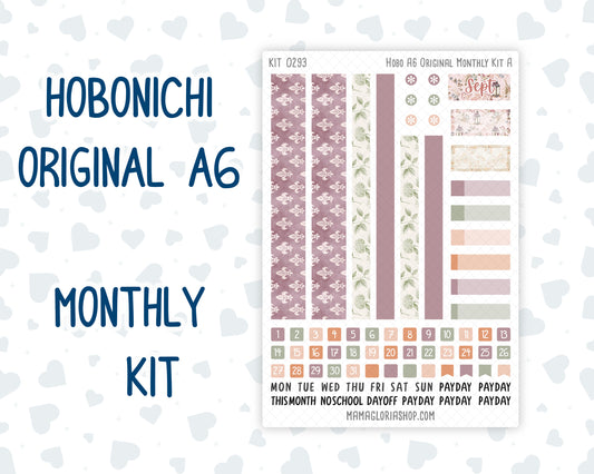 Kit 0293 - A6 Hobonichi Original - Monthly Kit - September - Fleur de Provence
