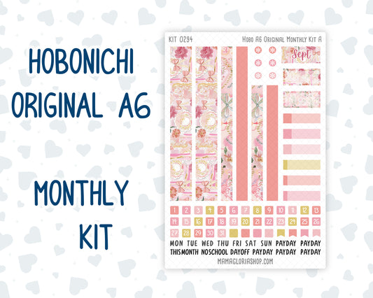 Kit 0294 - A6 Hobonichi Original - Monthly Kit - September - Rosy Reveria