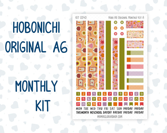 Kit 0240 - A6 Hobonichi Original - Monthly Kit - November - Cozy Thanksgiving