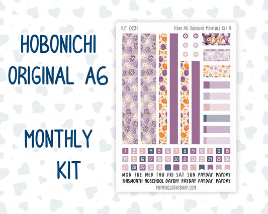 Kit 0236 - A6 Hobonichi Original - Monthly Kit - October - Sweet & Spooky