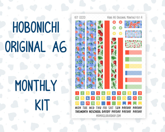 Kit 0220 - A6 Hobonichi Original - Monthly Kit - June - June Berries